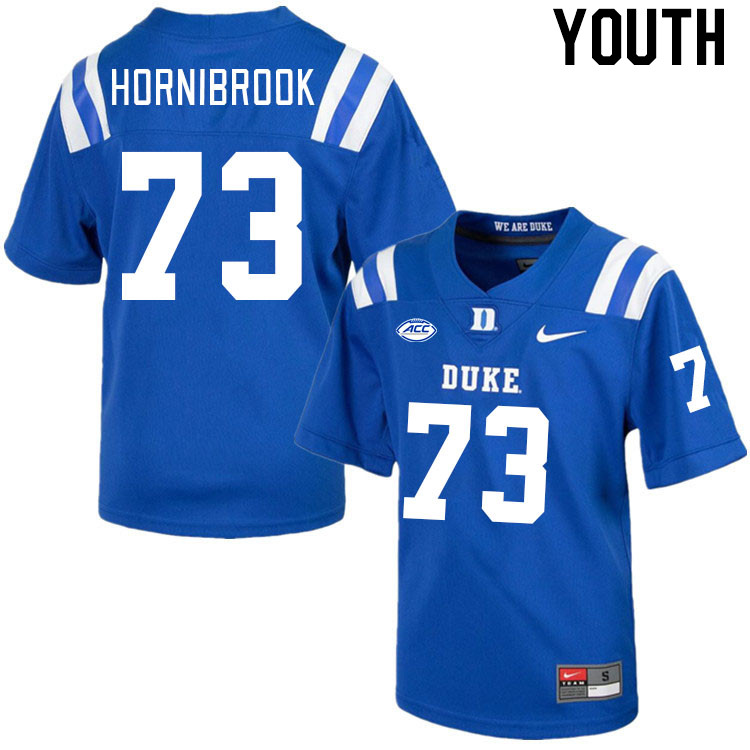 Youth #73 Jake Hornibrook Duke Blue Devils College Football Jerseys Stitched-Royal